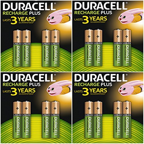 16 pilas recargables AAA 750 mAh 1,2 V NiMH Duracell precargadas HR03 – 4 paquetes