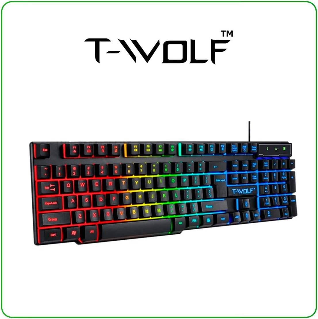 T-Wolf Gaming Keyboard with RGB backlighting