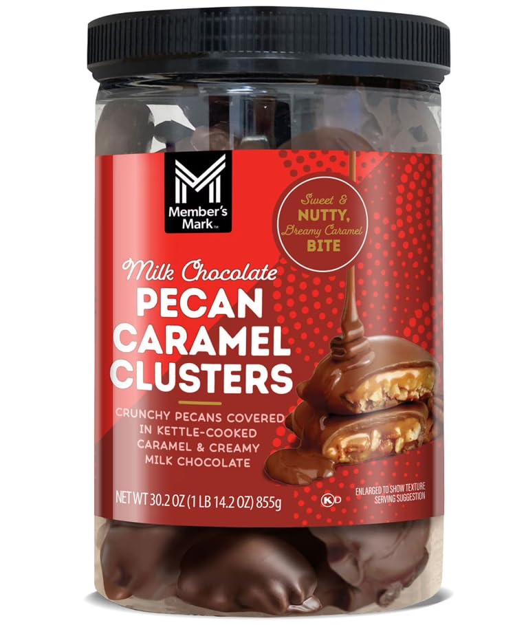 Milk Chocolate Pecan Caramel Clusters, 30.2 oz. (Small batch cooked caramel)