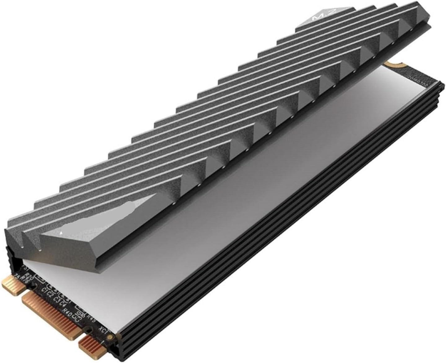 M.2-3 Radiator Vest Cooling Pad for .2 2280 Heat Sink Aluminum Thermal | Grey Heat sink