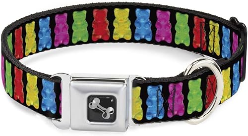Buckle-Down Collar de perro con hebilla de cinturĂłn de seguridad, osos gomitas, negromulticolor, 1.5 pulgadas de ancho, se adapta a cuello de 13-18 Buckle-Down Collar de perro con hebilla de cinturĂłn de seguridad, osos gomitas, negromulticolor, 1.5 pulgadas de ancho, se adapta a cuello de 13-18