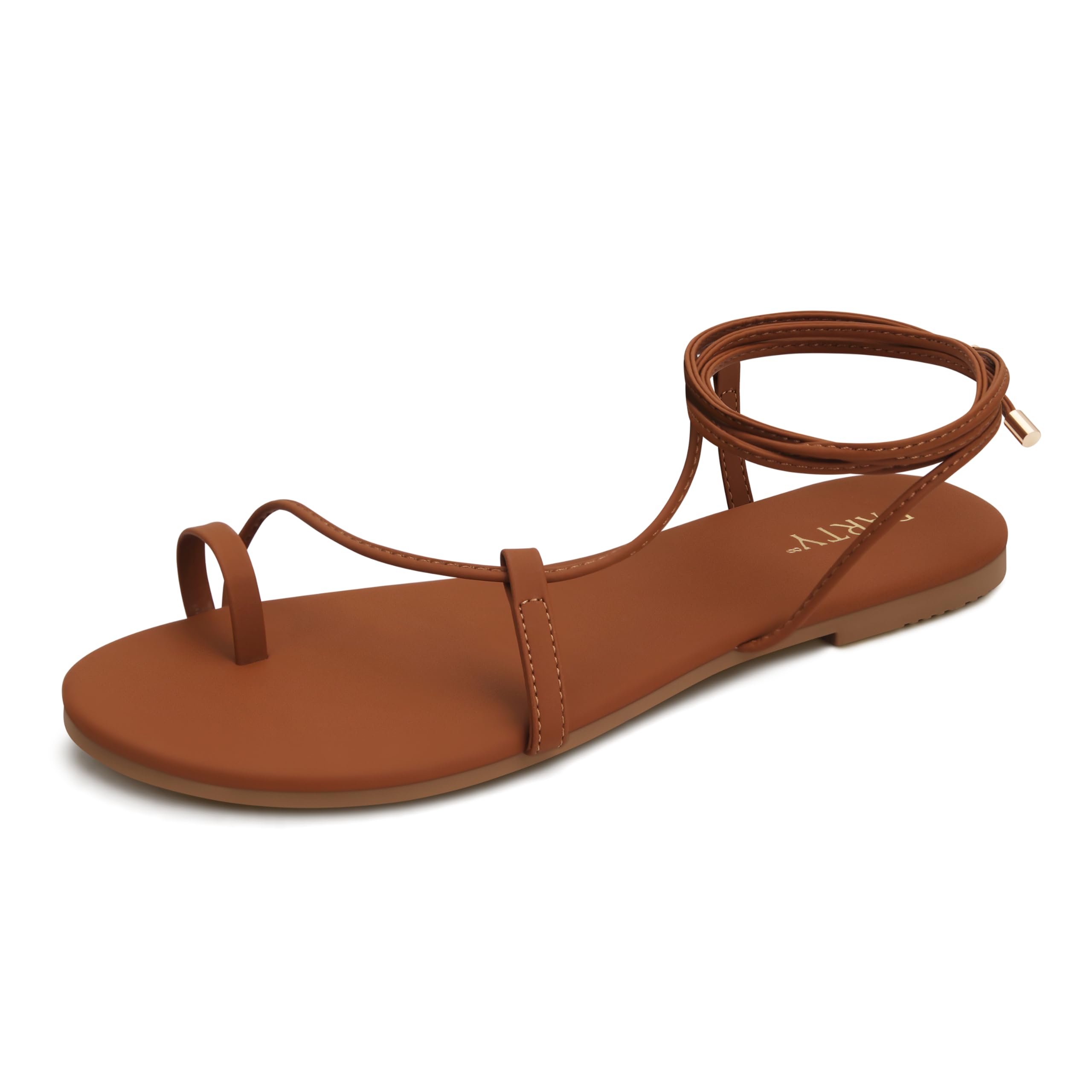 PARTY Women's Strappy Sandals Lace Up Flats Tie Up Shoes Wrap Flip Flop