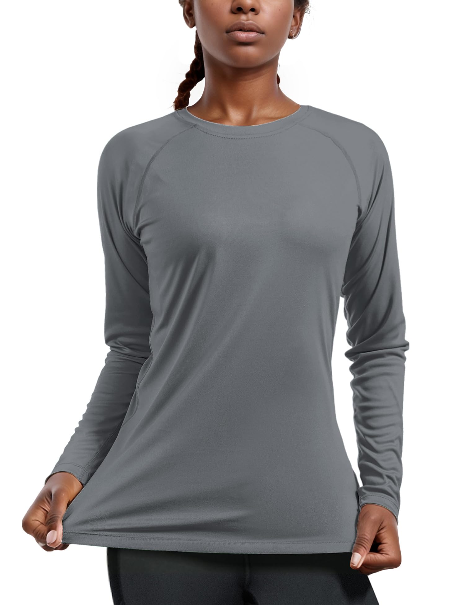 Women's SPF Long Sleeve UV Sun Protection Shirts, Quick Dry Rash Guard Swim Outdoor T-Shirt for Fishing Running Workout