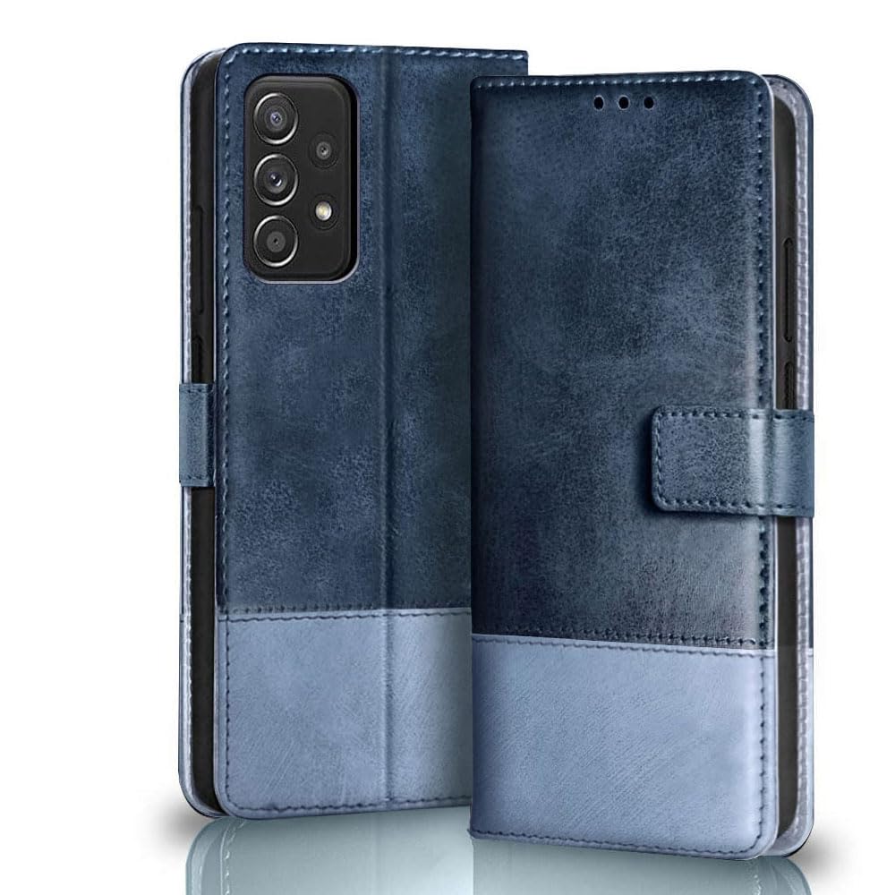 TheGiftKart Flip Back Cover Case for Samsung Galaxy A53 5G | Dual-Color Leather Finish | Inbuilt Stand & Pockets | Wallet Style Flip Back Cover Case for Samsung Galaxy A53 (Faux Leather, Blue & Sky) (B0CND61471) Amazon Price History, Amazon Price Tracker