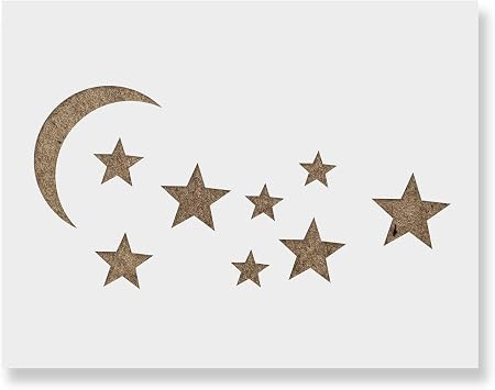 Stencil Revolution Moon and Stars Stencil - Stars, Starry Night, Night Sky, Mylar Stencil