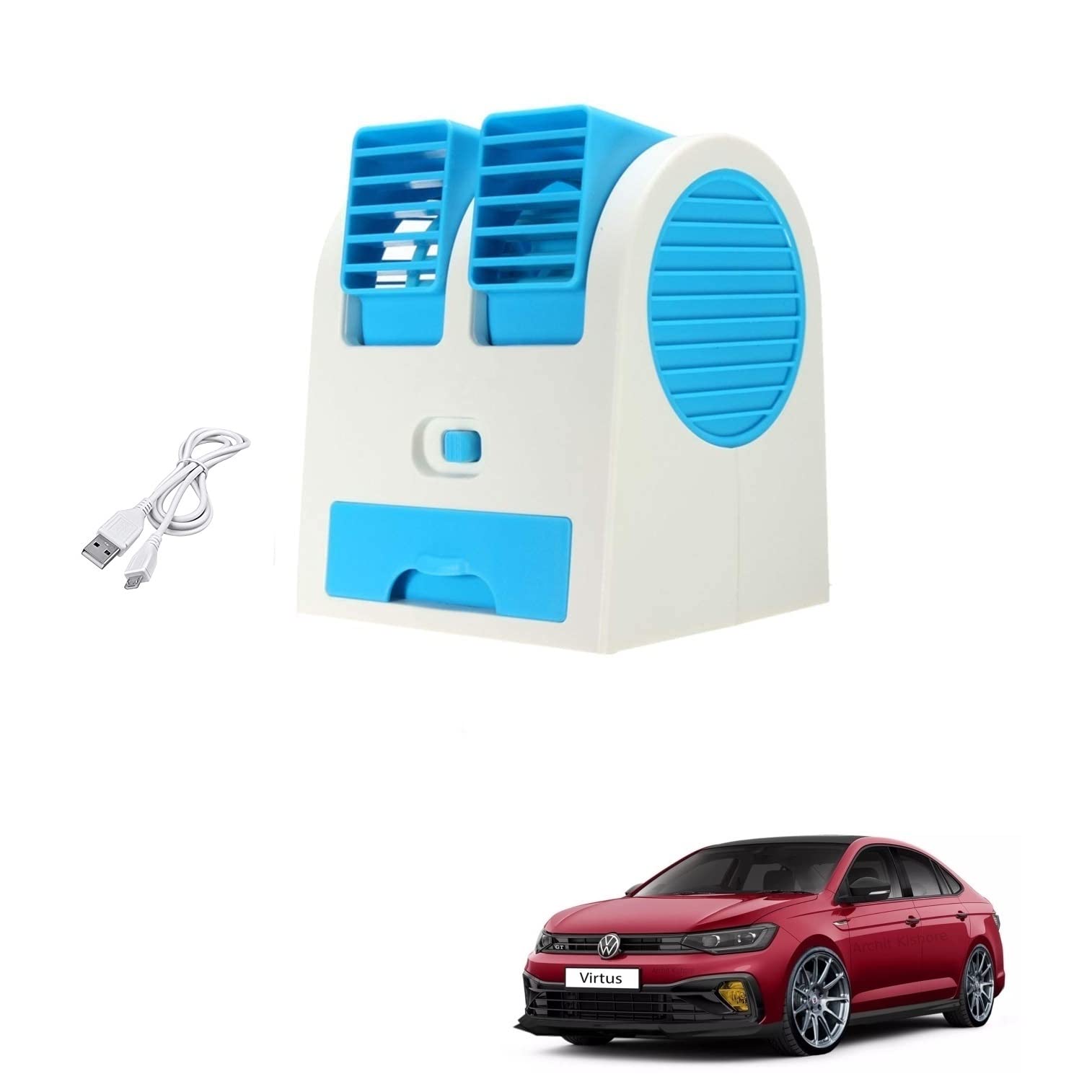 AUTOADDICT Auto Addict Car FAN Mini AC USB/Battery Operated Mini Water Car Fan Air Cooler Dual with Ice Chamber For Volkswagenn Virtus (B0C1P4FGD1) Amazon Price History, Amazon Price Tracker