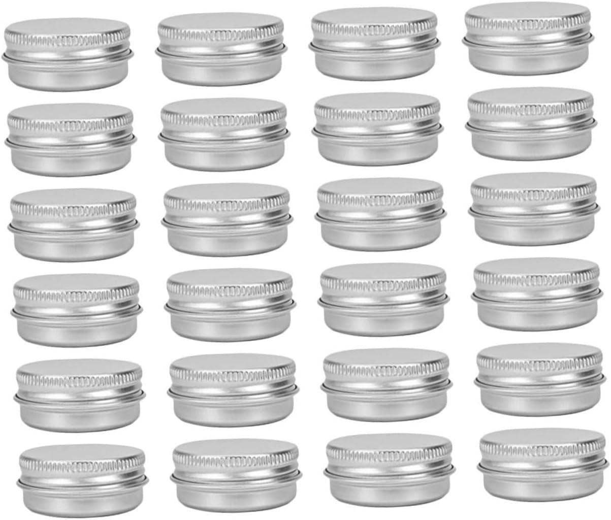 24pcs Round Aluminum Jars Leak Screw-top Containers for Makeup Skincare Candies and Craft Supplies Storage for Projects Each