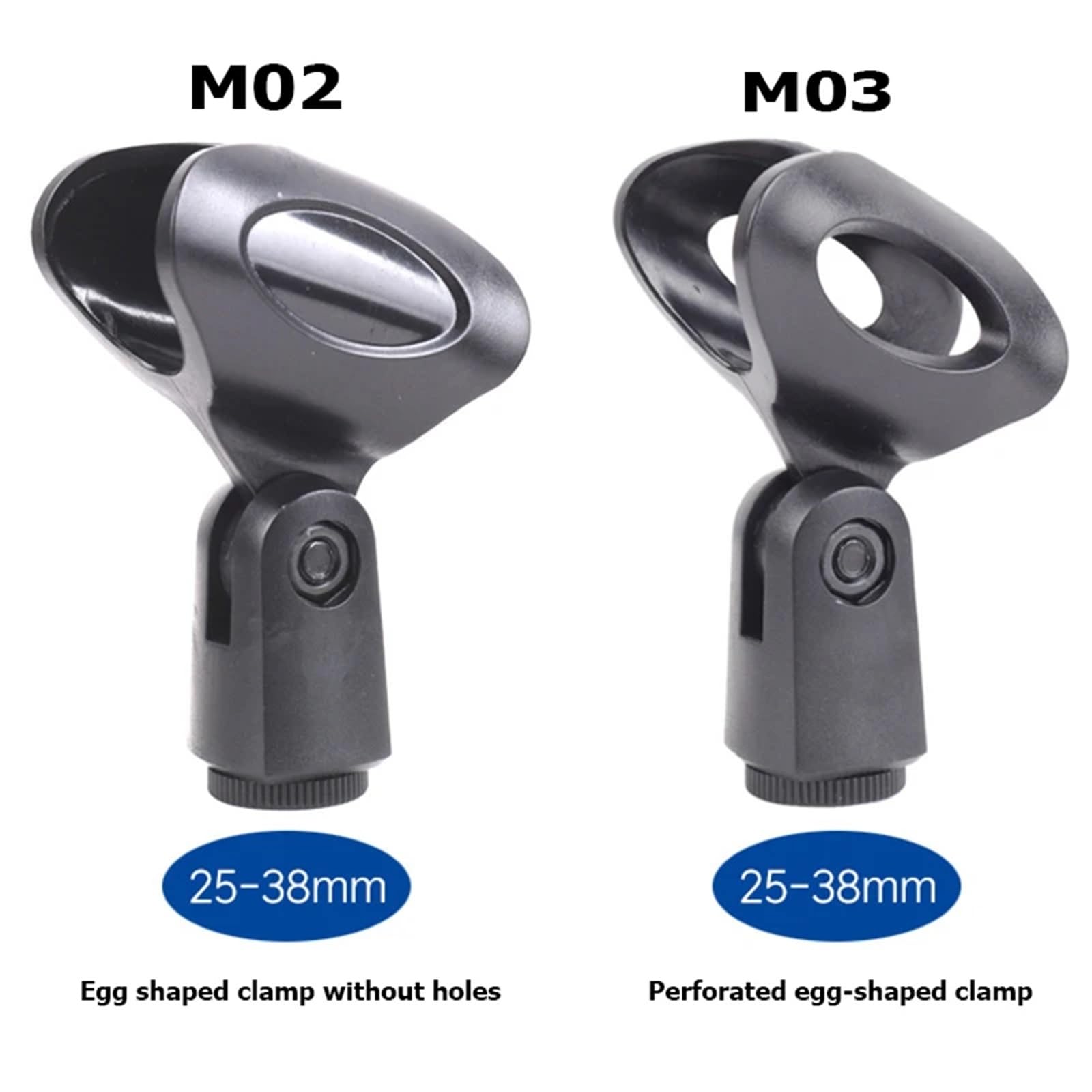 Lot de 10 clips de microphone pour support de micro sans fil/fil rotatif (M02)