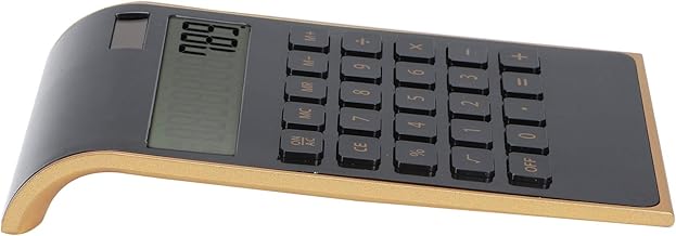 Dioche Taschenrechner, Tragbarer 10-stelliger Taschenrechner, ultradünn, mit Solar- oder Akkubetrieb, LCD-Display für Homeoffice und Business(Schwarz)