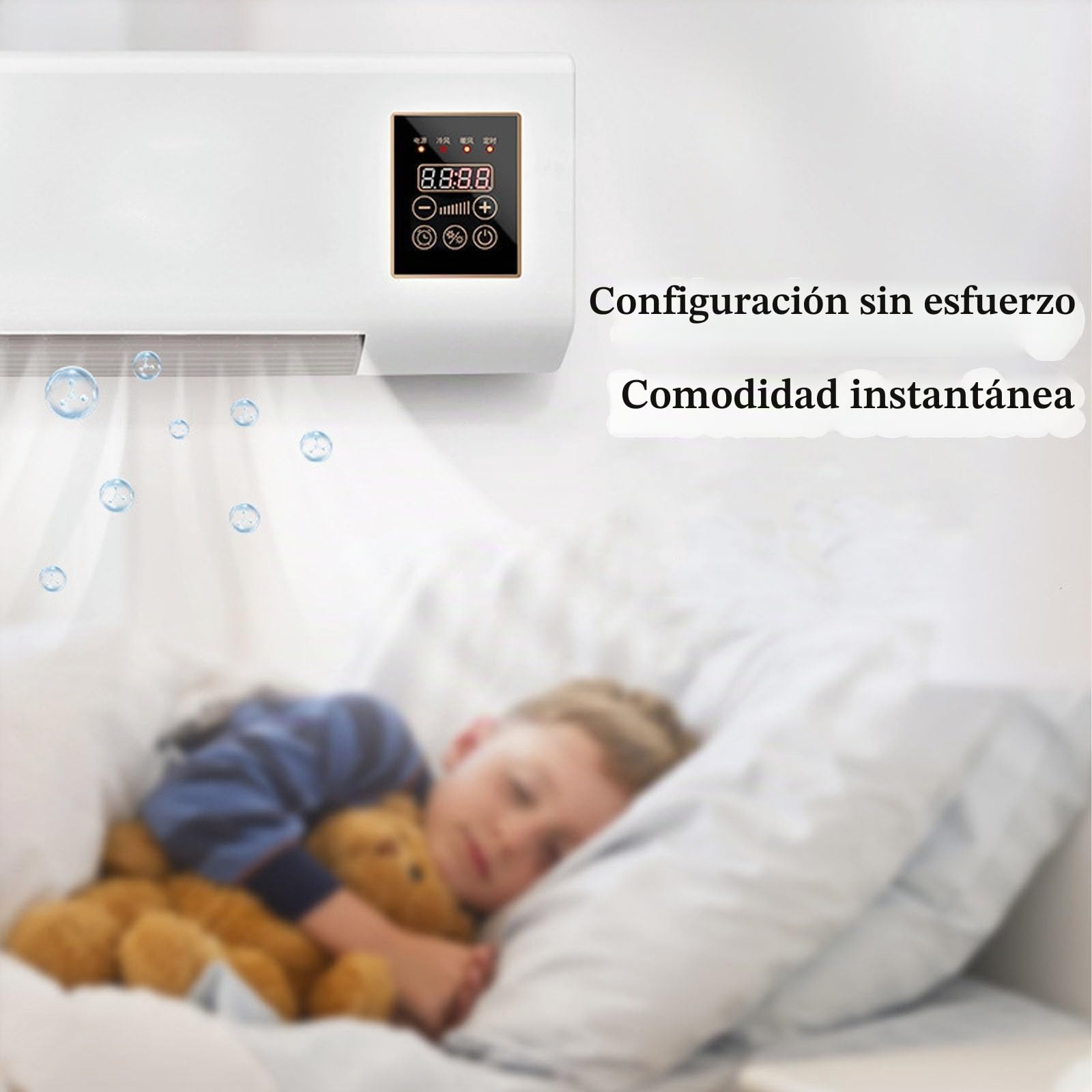 Aire Acondicionado Split MAX 2025 Ultra Silencioso, para Dormitorio Y Oficina En Casa, Montaje En Pared O Escritorio, 12 000 BTU con Refrigeración Y Calefacción Duales,B
