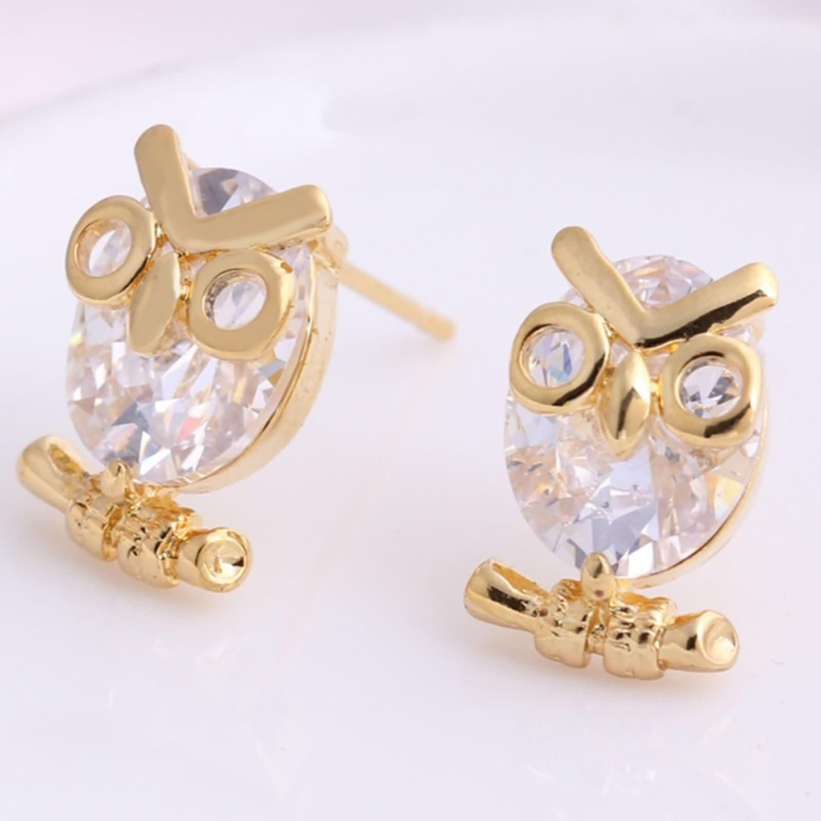 KnSam Pendientes para mujer amatista lila, diseño de búho, oro amarillo de 18 quilates, corte ovalado, Au 750, pendientes boho auténticos, oro