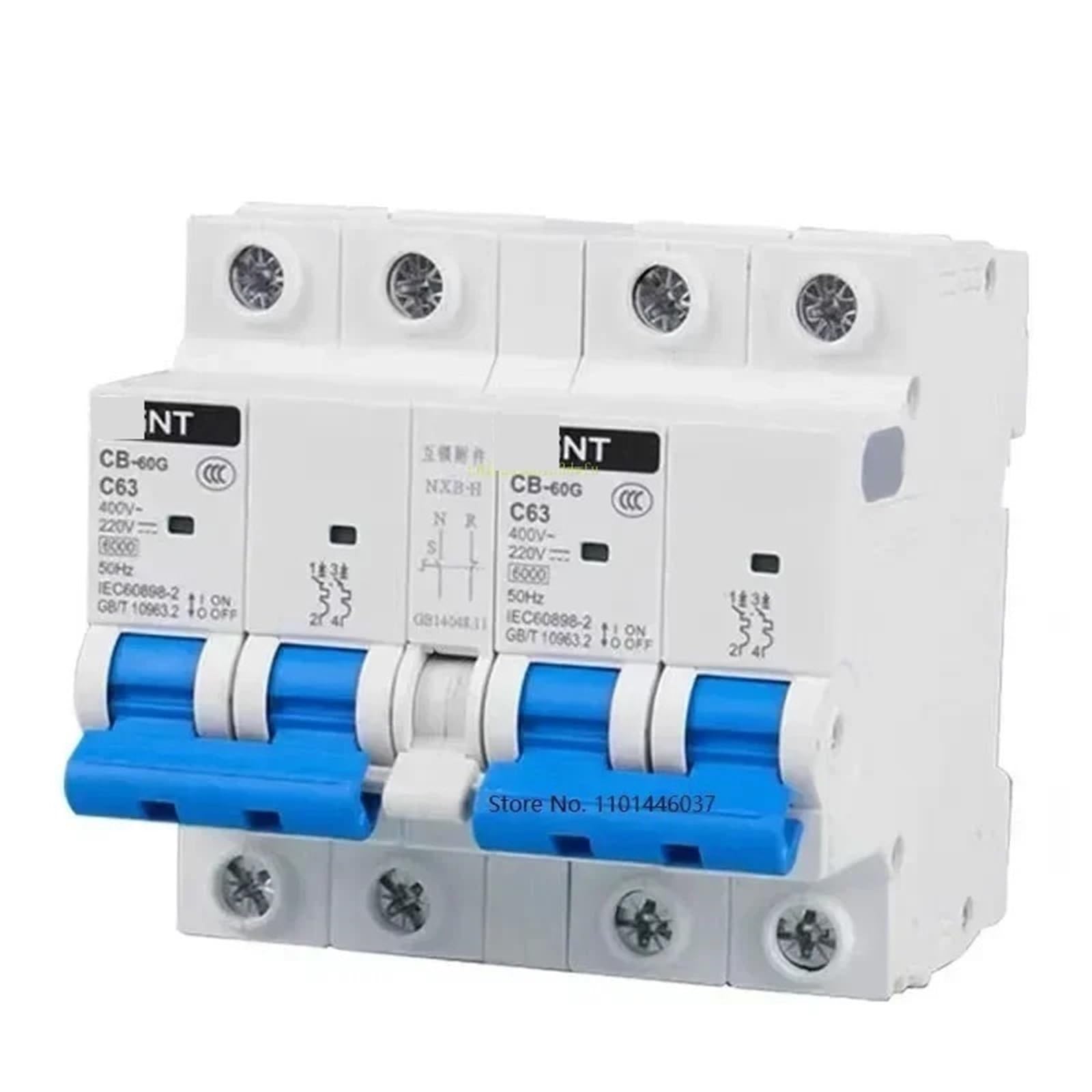 Interruptor de transferencia manual solar CC CB-60A dual de 50A 6