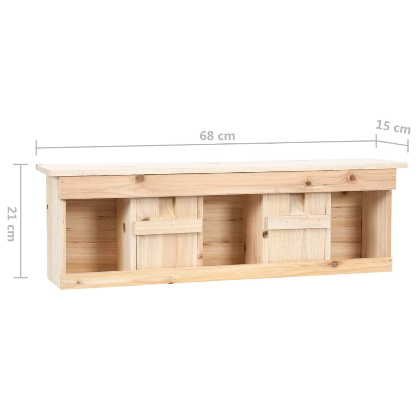 Tidyard Spatzhaus - Casetta per uccelli a 5 scomparti, in legno di abete di colonia, 68 x 15 x 21 cm