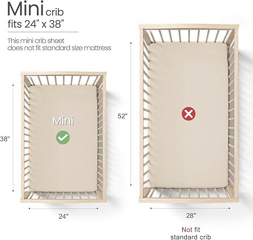 Miniatura 2 de lulumoon Sábanas ajustadas para minicuna de muselina sábanas de colchón de algodón suave para minicuna para niños y niñas, 2 paquetes