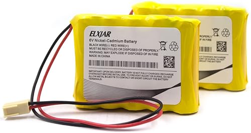 Miniatura 1 de Lunggwey Paquete de 2 baterías Ni-CD de 6 V y 800 mAh de repuesto para Saft 705105, Emergi-Lite 0018701, 850.0054 850.0035, OSI OSA013AA CUSTOM-125