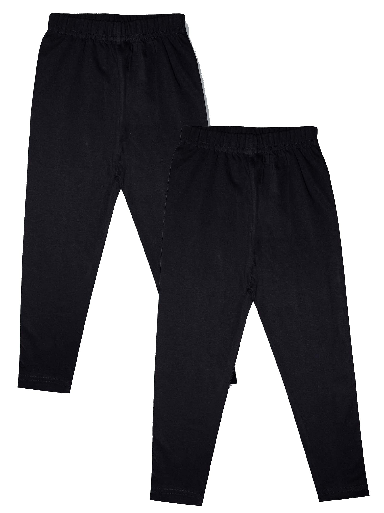 KiddoPanti Girls Solid Ankle Length Leggings Pack of 2 | Super Soft & Stretchable Cotton Lycra | Comfortable Fit with Elastic Waistband | Everyday Wear-image-3