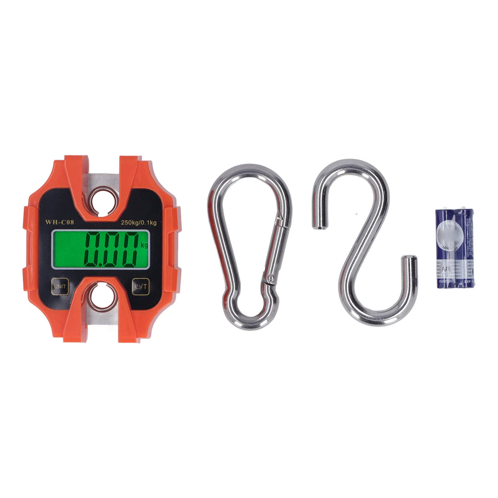 Natudeco Mini Digital Crane Scale 250kg Loading Capacity Portable Detachable LCD Display Handheld Hanging Scale Industrial Weighing Tool