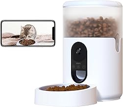 Imou Automatic Cat Feeder with 360° Camera 4MP, 4L Auto Pet Feeder with AI Pet Tracking, Low Food & Blockage Sensor, 2-Way Audio, Dual Power Supply, App Control, 1-15 Meals Per Day, 2.4G WiFi