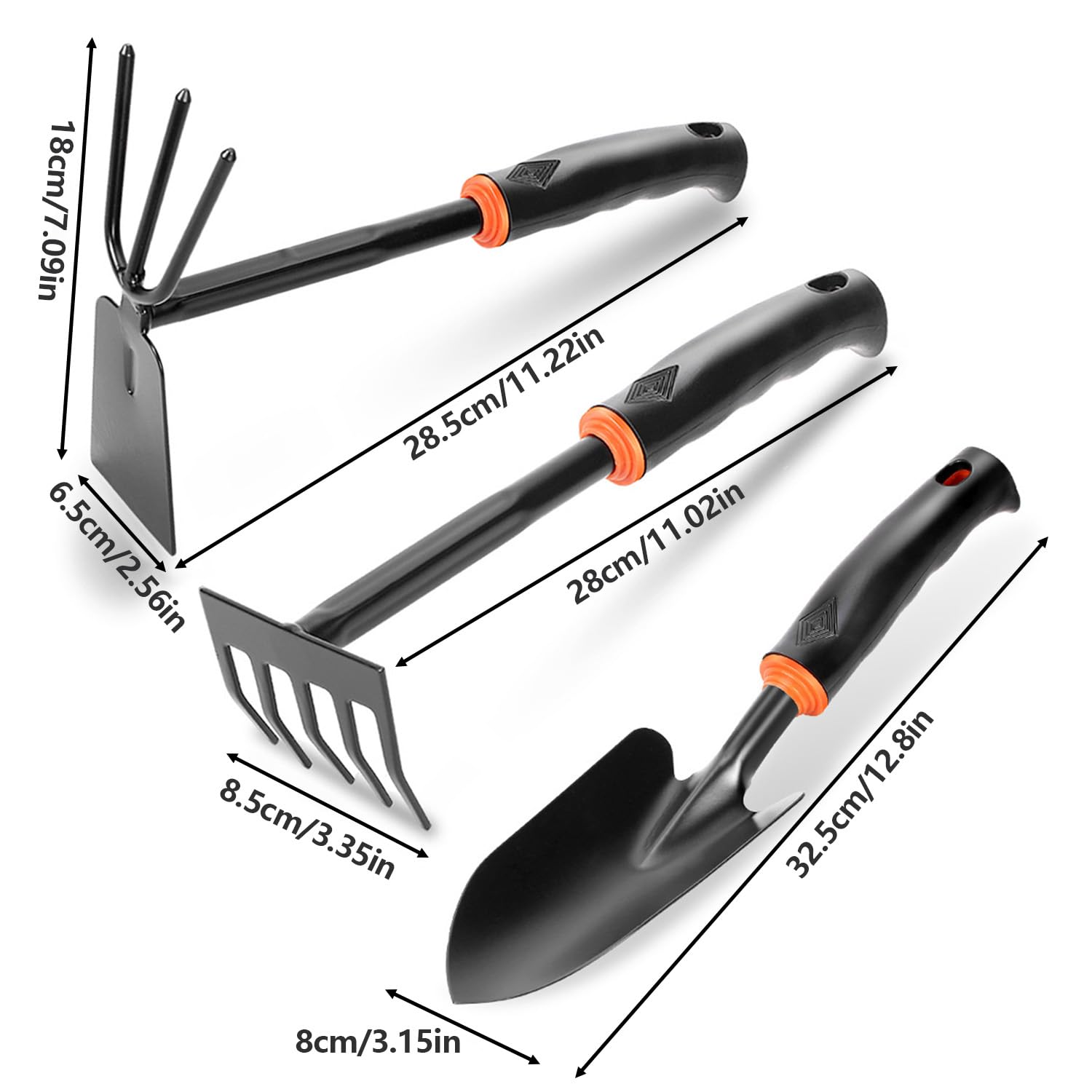 Herramientas Jardinería Pequeñas, 3 pcs Juego Herramientas para Bonsái, Kit Herramientas Jardineria, Herramientas de Jardín el Set, Jardin Herramientas de Mano, Pala de Jardín, Rastrillo,Planta