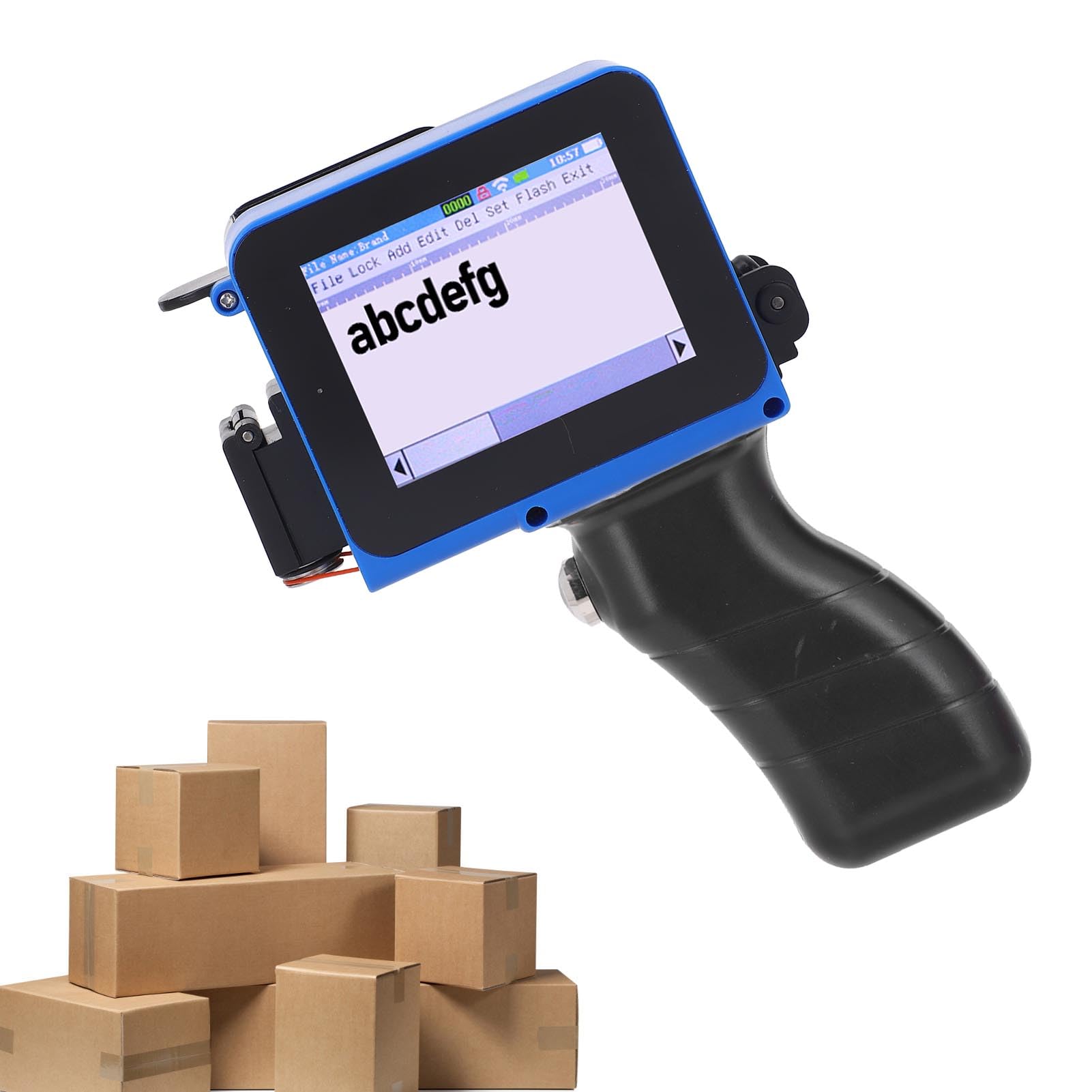 Fafeicy Impresora de Inyección de Tinta Portátil, Codificador LED de Pantalla Táctil Portátil de 4,3 Pulgadas para Texto de Código de Barras de Código QR en Tela de Plástico de Madera, Impresión