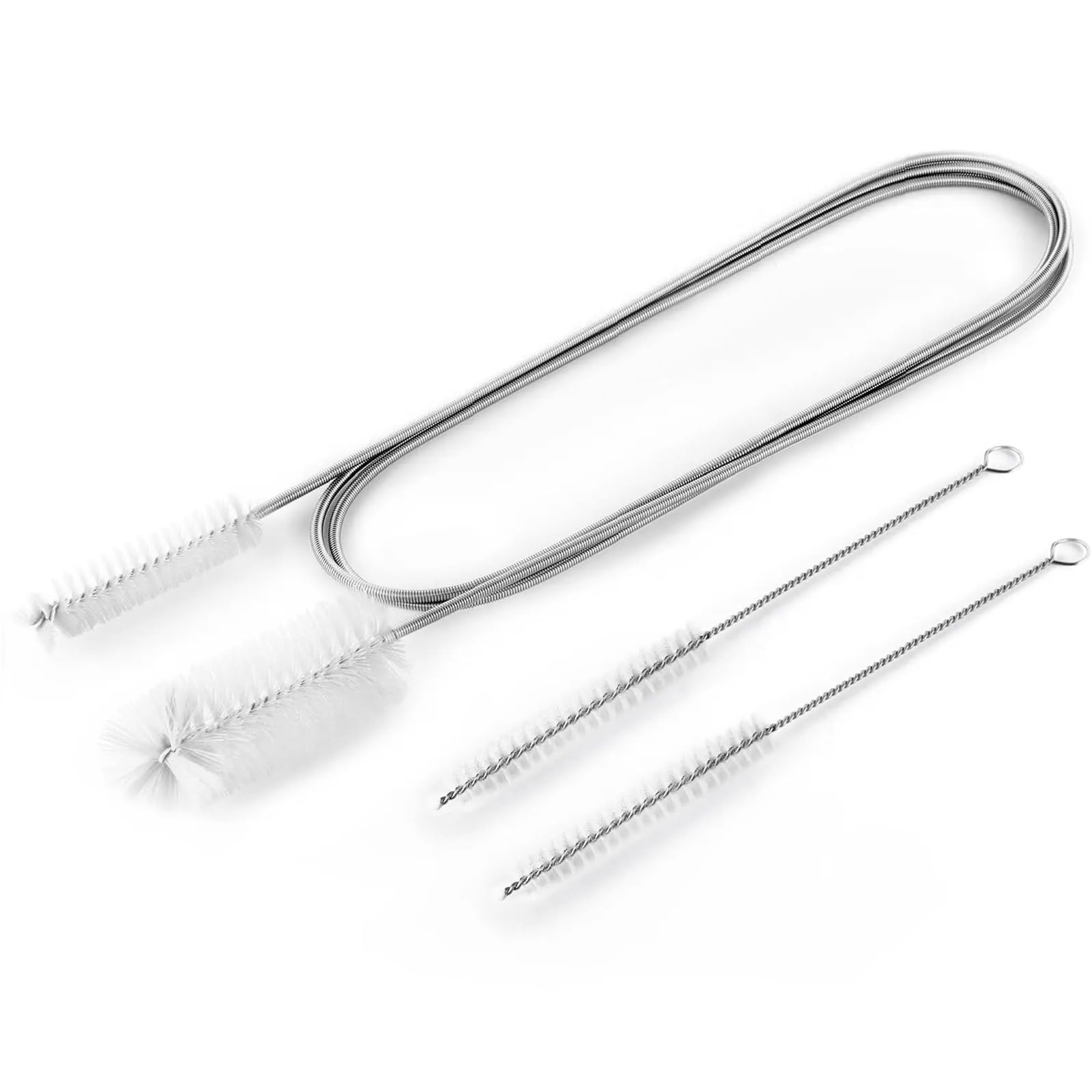 Drain Brush Flexible Drain Brush Straw Cleaning Double Hose Pipe with Long Handle Nylon Bristles Cleaner