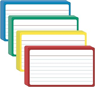 Flash Cards, Vakki 240 PCS Revision Cards Index Cards Assorted Colours Flashcards Lined Record Cards and Cue Cards for School Learning Home Office School Essentials