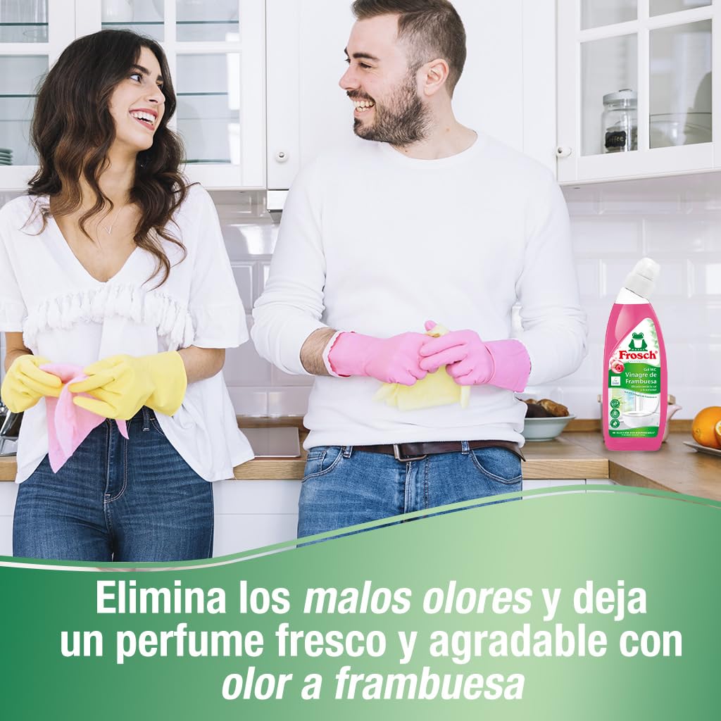 Frosch Gel WC Ecológico Limpiador Cal Residuos Inodoro Vinagre Frambuesa 750 ml