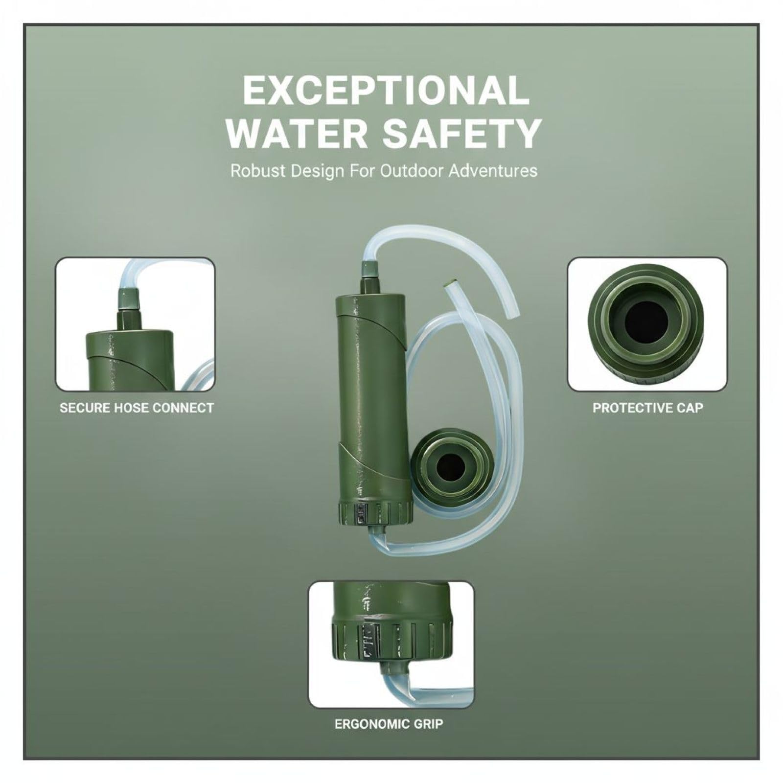 Paille filtrante d’eau outdoor, filtre de survie à fibres creuses 0,01 micron pour camping, randonnée, urgence, capacité 4 000 L, purificateur portable, tube d’extension, poche à eau, étui EVA