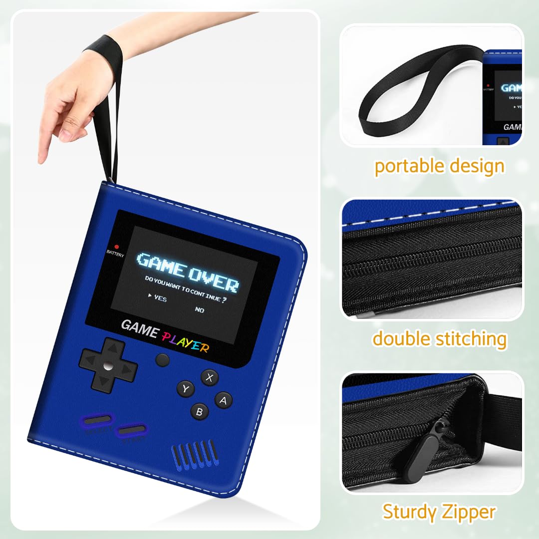 Carpeta de tarjetas, álbum de colección de tarjetas de 4 bolsillos, carpeta de tarjetas coleccionables para 480 tarjetas con 60 fundas extraíbles, soporte para protectores de tarjetas de juego y otras