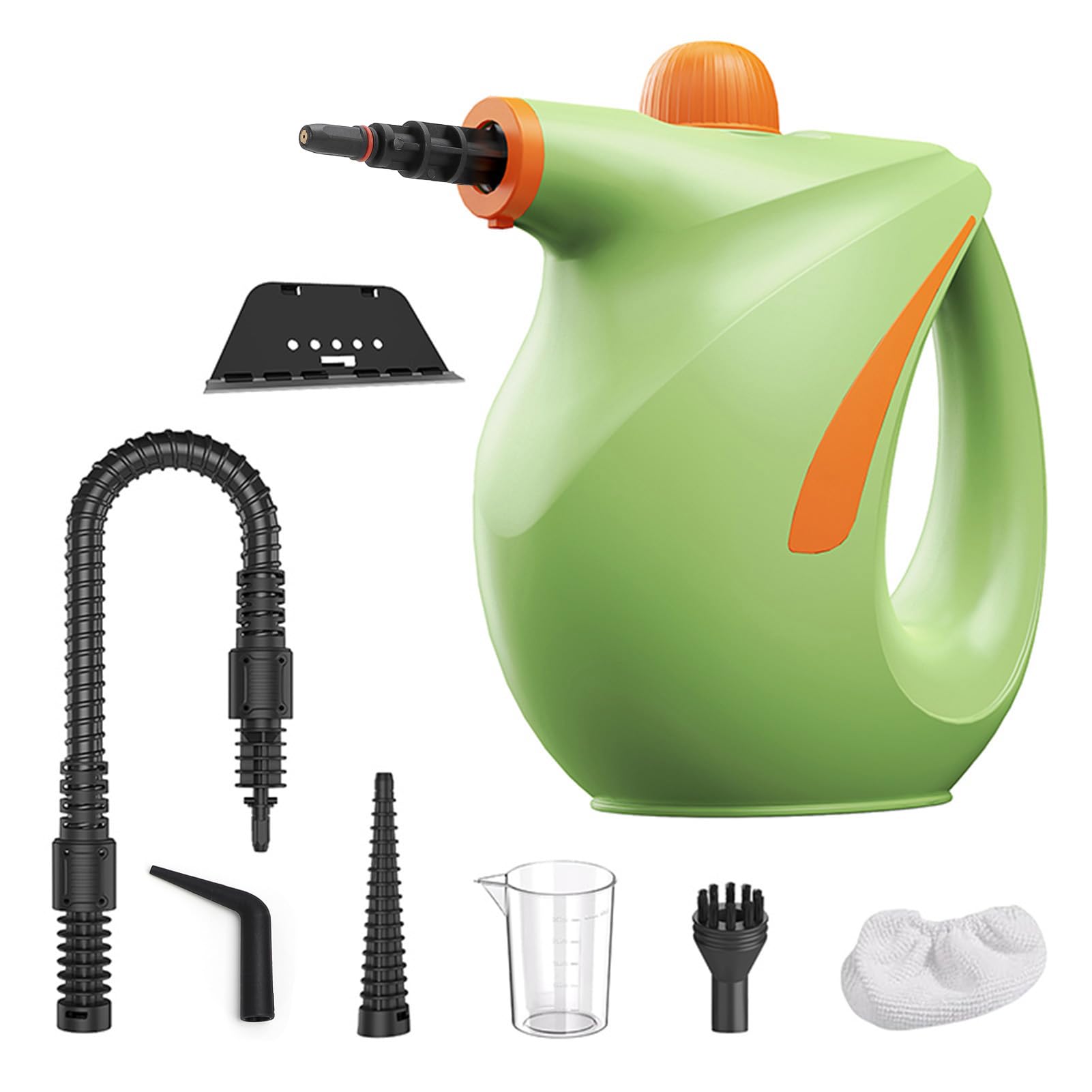 AMONIDA Limpiador a Portátil, 1200 W, Calentamiento Rápido en 20 Segundos, 700 Ml, 221 F, Vaporizador Portátil Multisuperficie, Esterilización Efectiva, 2 Velocidades Ajustables, con 7 Accesorios,