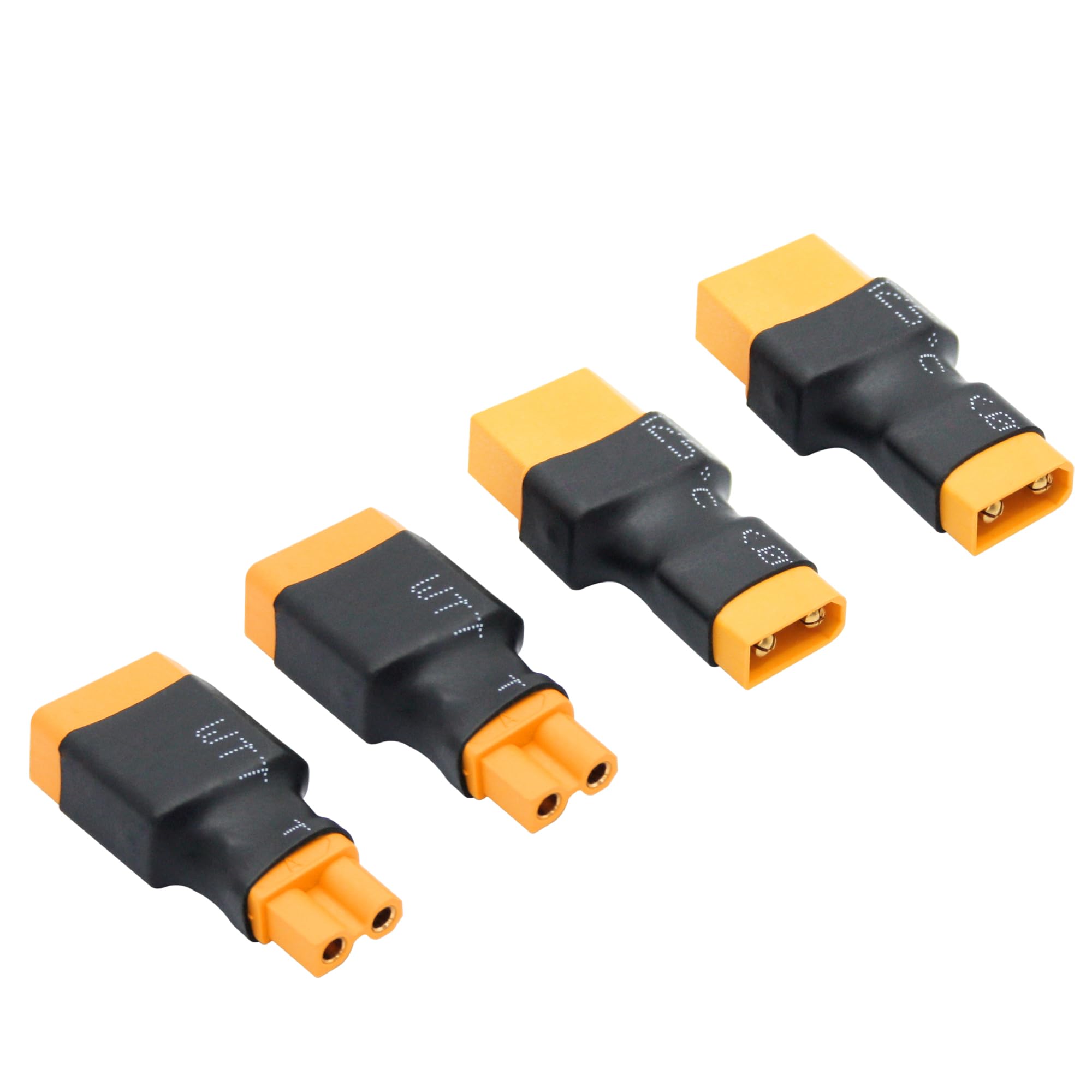 2Pair XT60 to XT30 Male Female Adaptor,XT30 to XT60 Wireless Connector Plug for RC FPV Drone Car Lipo NiMH Battery Charger ESC(4Pcs)