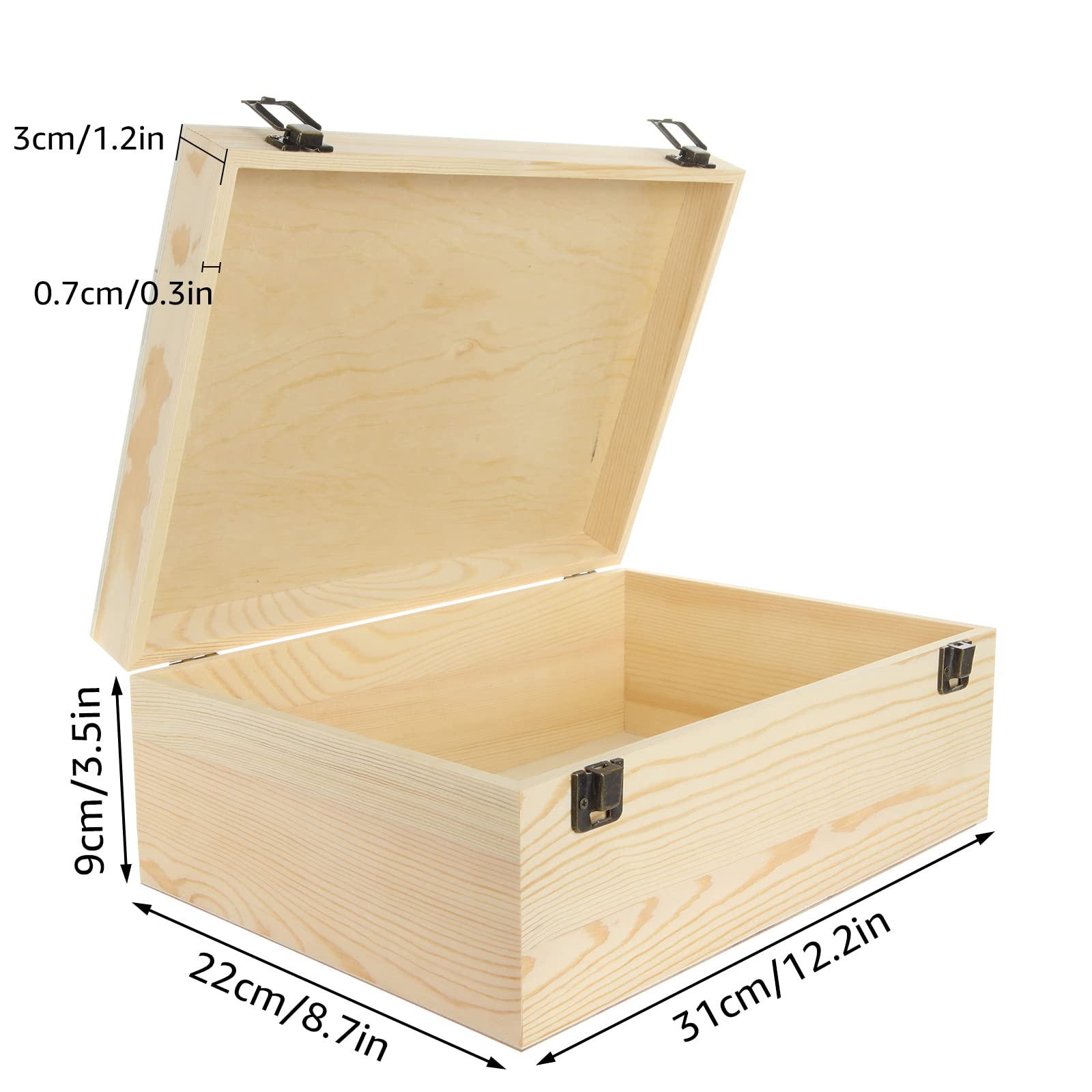 Amazon.com: LANIAKEA Unfinished Wood Box, 12