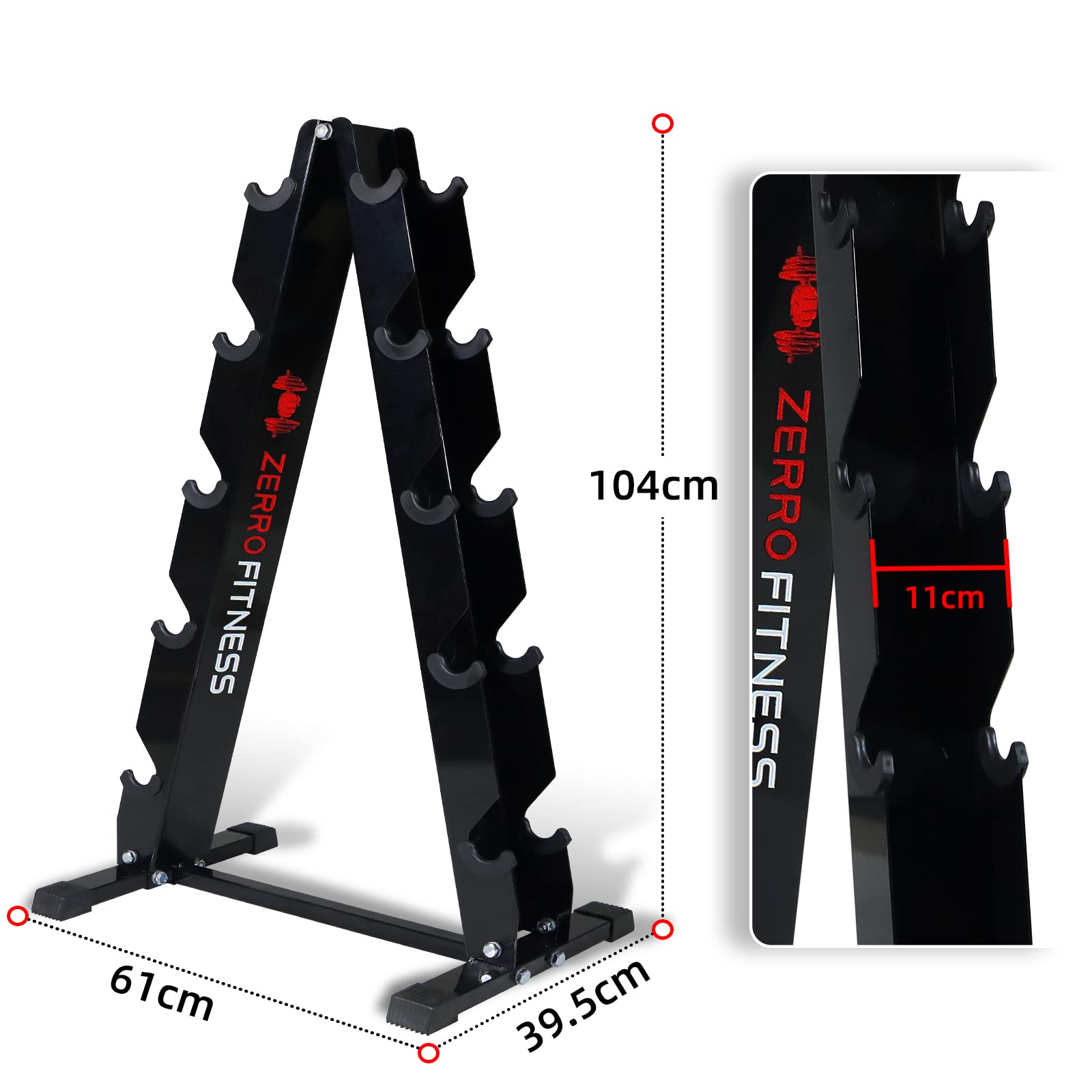 ZERRO Support d'haltères Professionnel Rack de Rangement pour haltères Max300kg…
