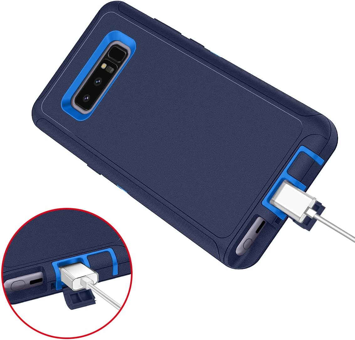 I-HONVA Galaxy Note 8 Case: 3-Layer Shockproof Heavy Duty Protection, Dust/Drop Proof, Rugged Bumper, Navy Blue