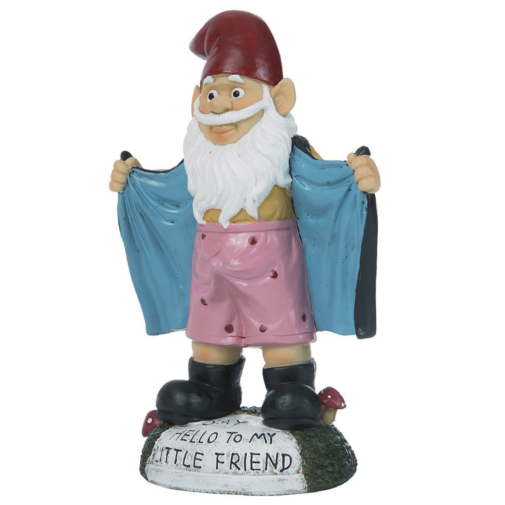 Sexy Gnome Statues, 5.9 Ih Resin Funny Garden Gnomes, Full Color Say Hello to My Little Friend, Reusable Naughty Gnomes, For Gnome Lovers Lawn Yard Porch, Black