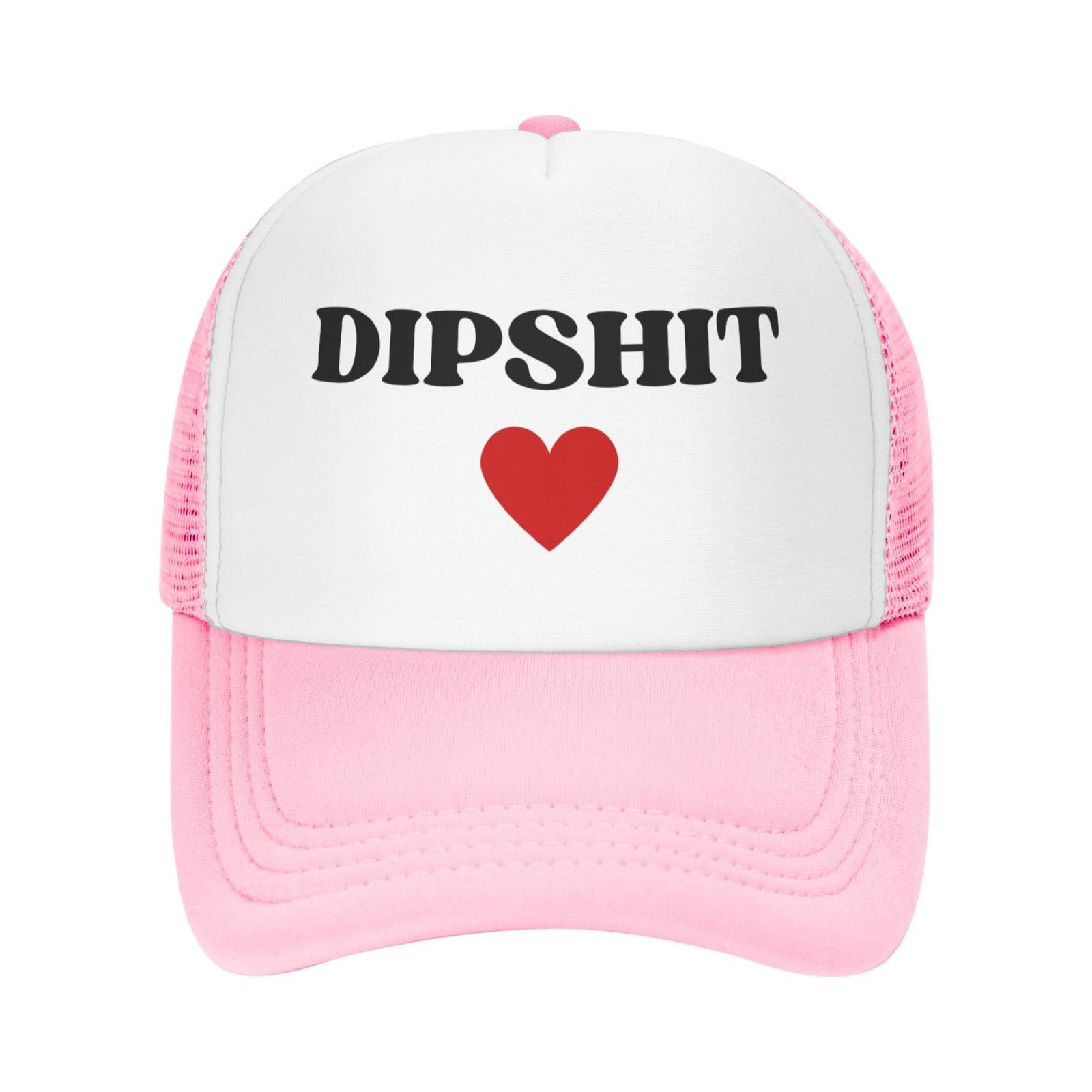 Xingfox Unisex Pink Dipshit Mesh Hat Men Women Trucker Hat Baseball Cap Dad Gift