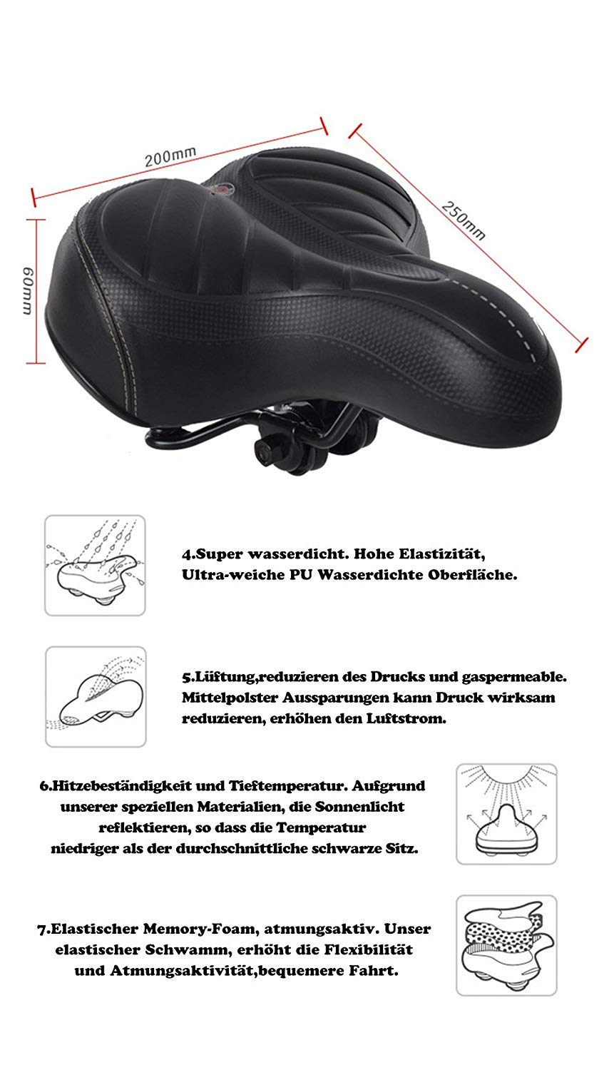 ROCKBROS Sella per Bicicletta in PA66, Sellino Ergonomico per Bici da Corsa MTB, Sedile Leggero