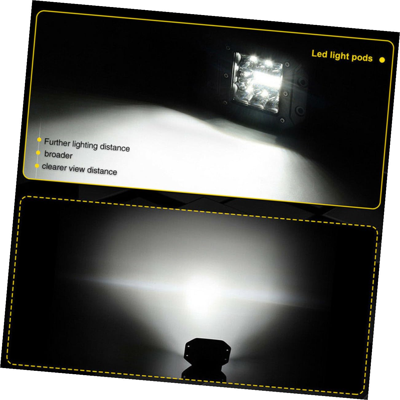 DOITOOL Faros LED 5 160w 2 Piezas Impermeables para Coche Suv Todoterreno, Luz de Trabajo Resistente Ip68, Iluminación Potente para Conducción y Uso Exterior