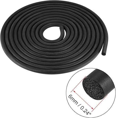Miniatura 3 de uxcell Tira de tiempo de sello de goma de espuma de 0.236 in de diámetro 9.8 ft de largo, color negro