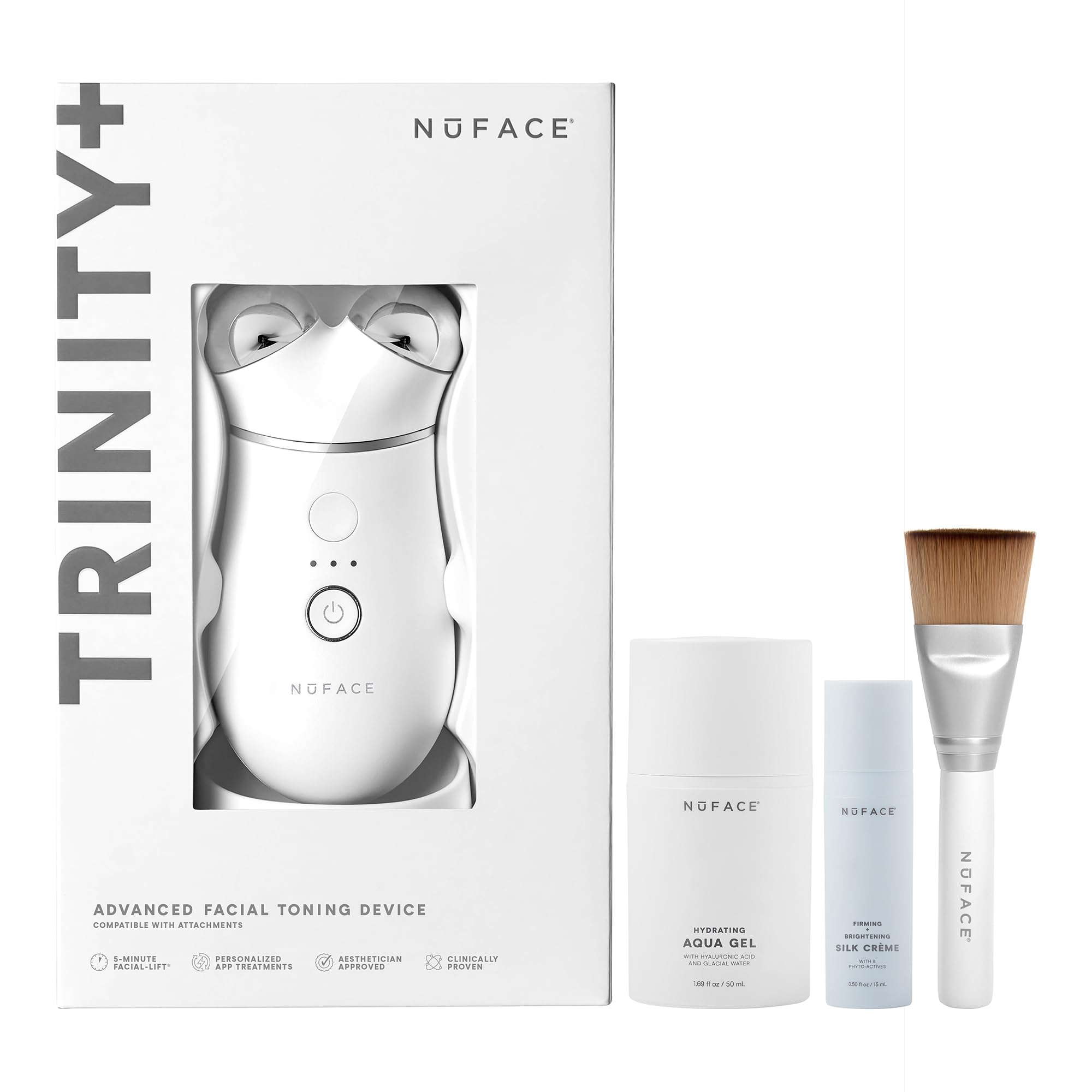 NuFACE TRINITY+ Starter Kit – Facial Toning Device with Aqua Gel 
