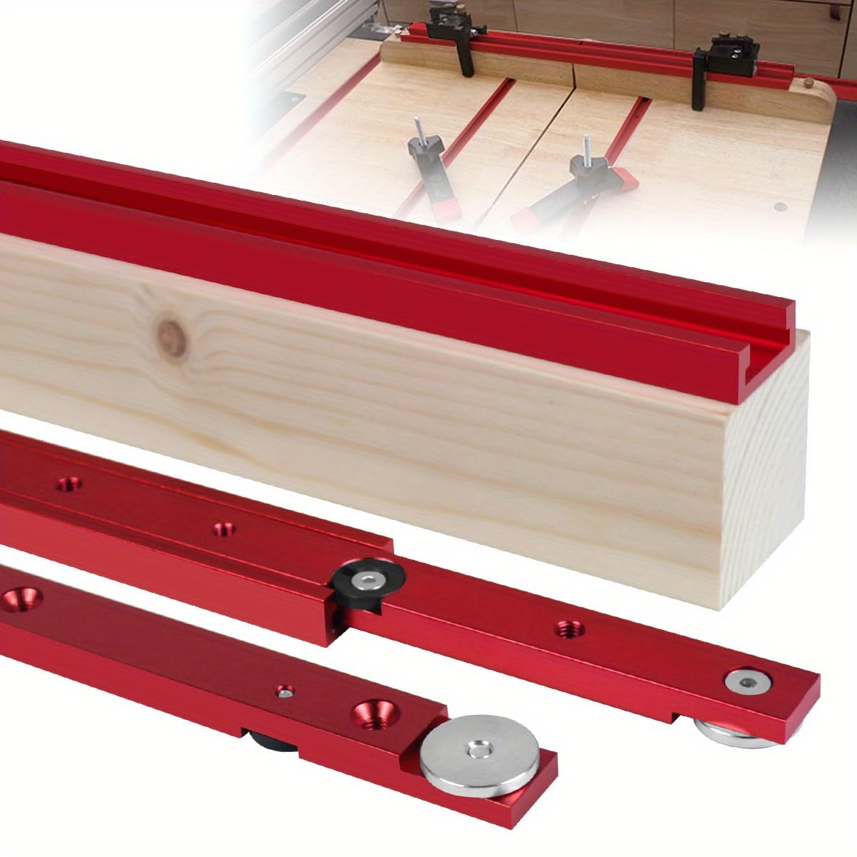 2Pcs 17.7" Miter Slot Slider Bars - Aluminum Alloy T-Track Bars For Table Saw Crosscut Sled & Jigs