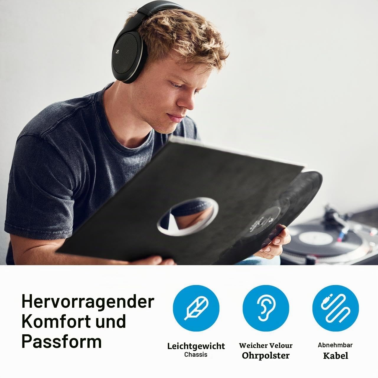 Sennheiser HD 550 Audiophile Kopfhörer mit offener Rückseite, leichtes Design, erstklassiger Klang mit verbesserten Bässen und Höhen, für Gaming und Remote-Arbeit, kompatibel mit 3,5-mm- und 6,35
