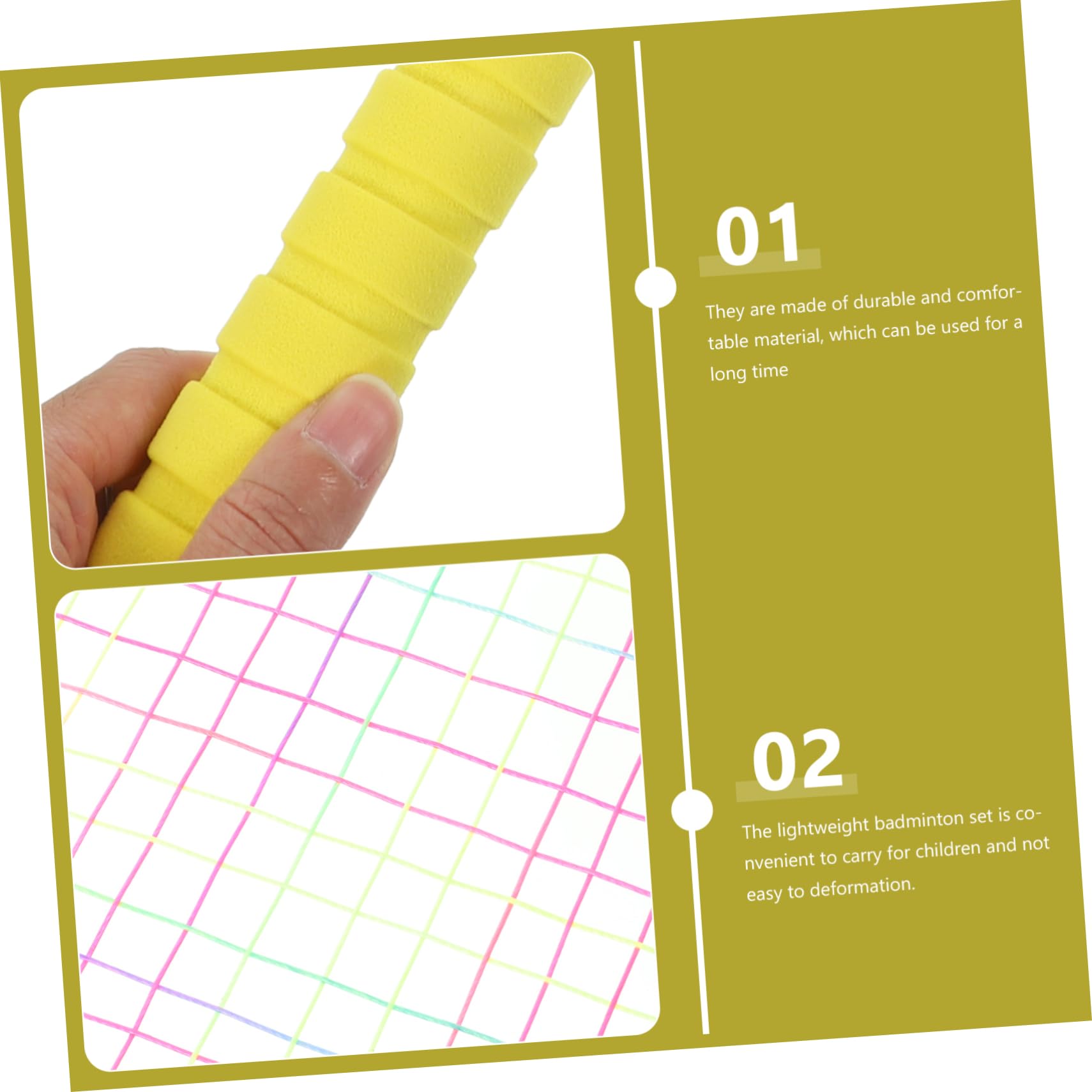 SUPVOX 1Set Lightweight Badminton Rackets Kit for Ages Durable Outdoor Sports with Balls and Carry Bag Fun for Boys