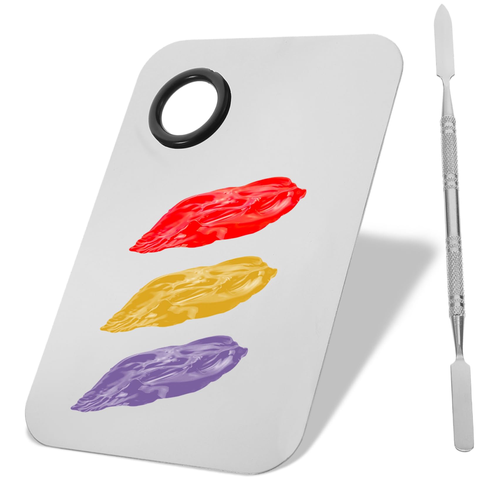 NOLITOY Cosmetic Tool Palette Makeup Palette 3 Spatulas 15x10cm for Foundation Blush Lip Eye Shadow Colors