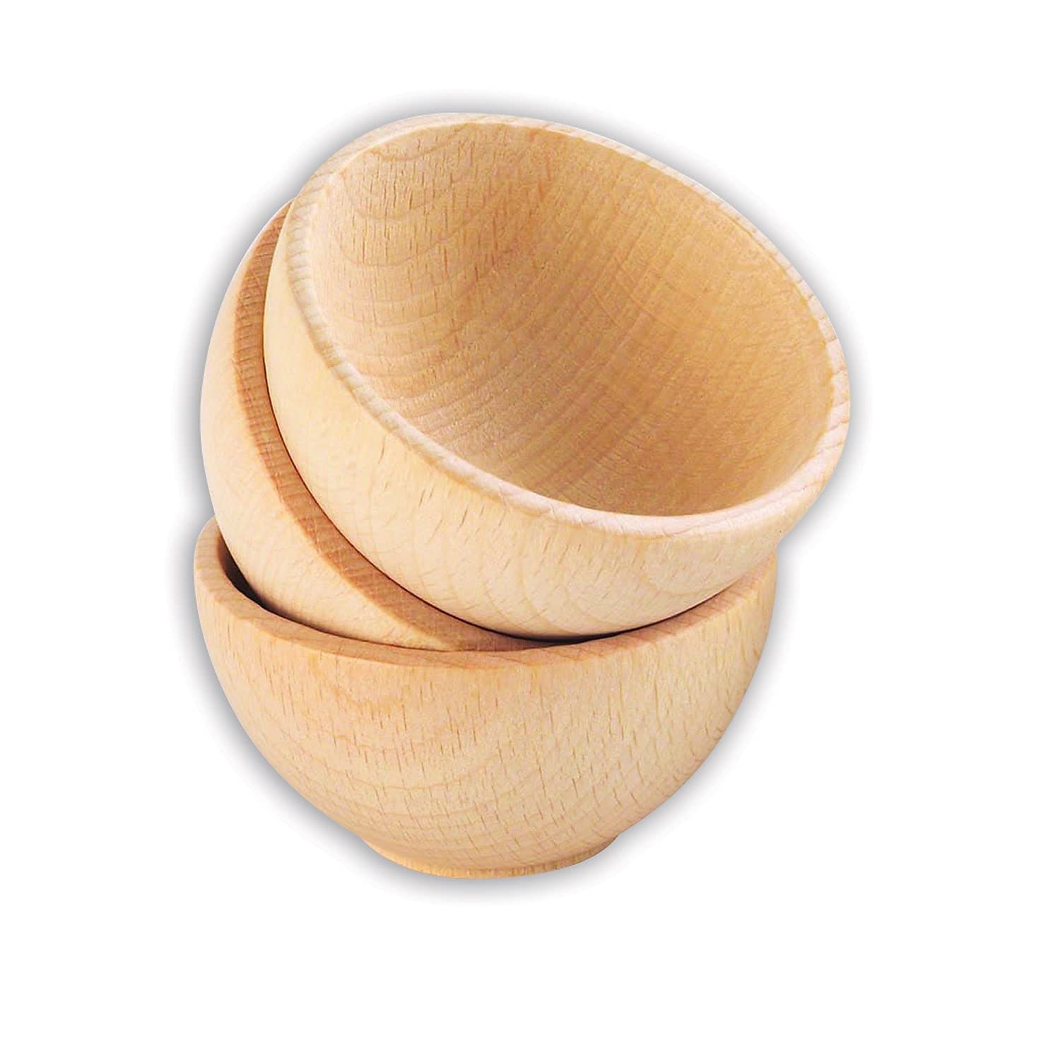 tickit Wooden Heuristic Bowls Set of 3 – Natural Beechwood Bowls for Sensory Play, Early Development, and Fine Motor Skills