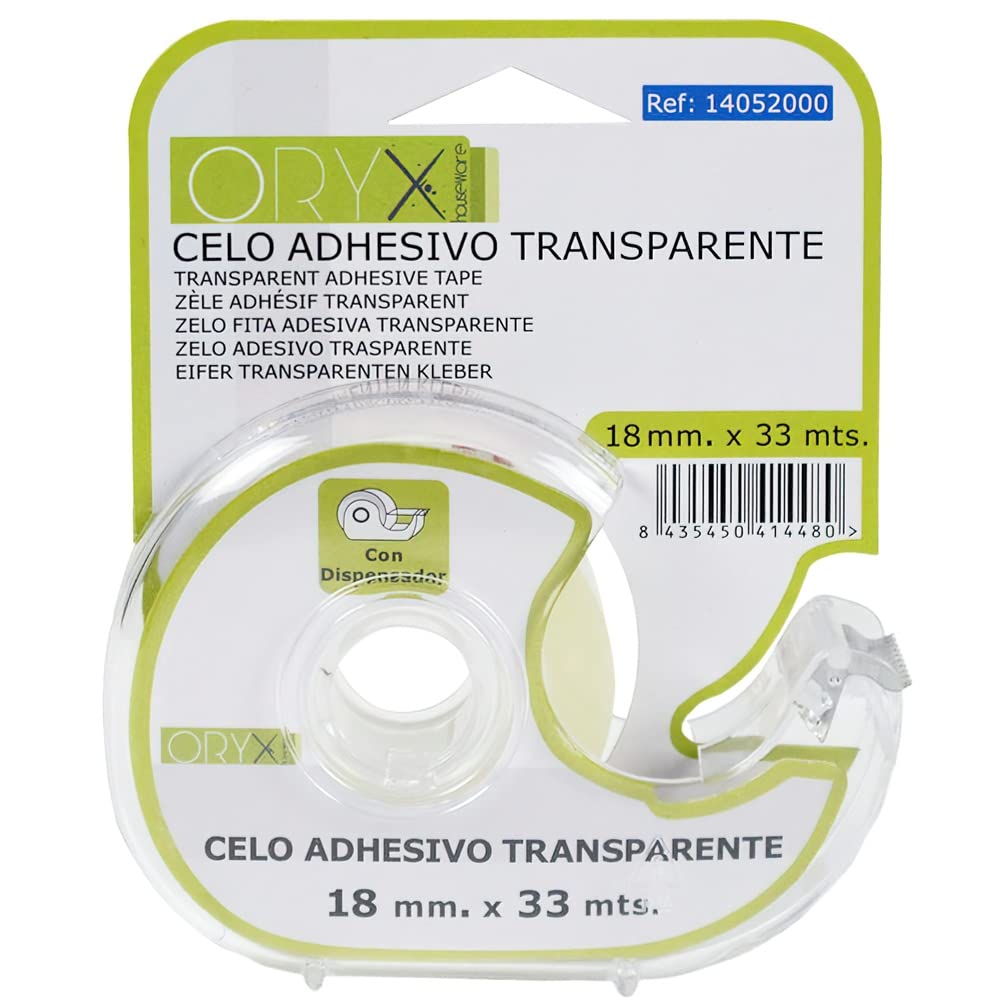 Celo Tape Adhesive Transparent 18 mm x 33 m with Dispenser.