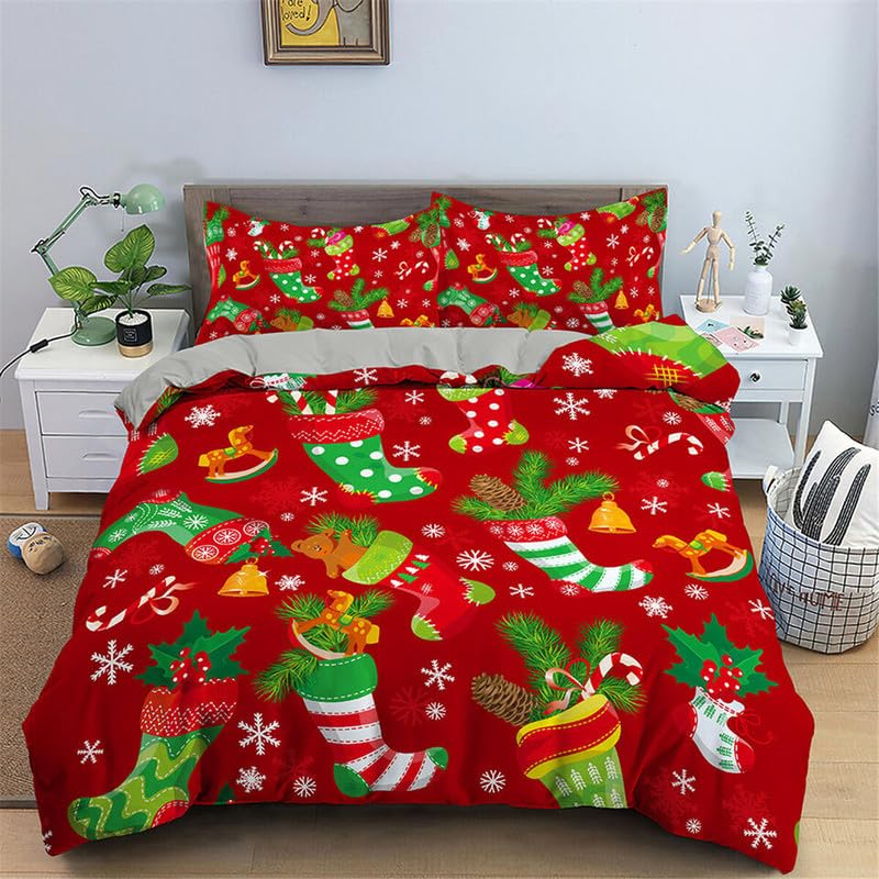 Parure de Lit 90x190 Enfant et sa Housse de Couette de Noël
