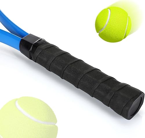 Miniatura 4 de Paquete de 4 raquetas de tenis para adultos, recreativas, para 4 jugadores, raquetas de tenis preencordadas de 27 pulgadas, raquetas de tenis