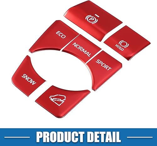 Miniatura 4 de A ABSOPRO Calcomanía para el botón del modo de conducción del freno de mano del automóvil, calcomanía para Toyota RAV4 2019-2022, color rojo (juego