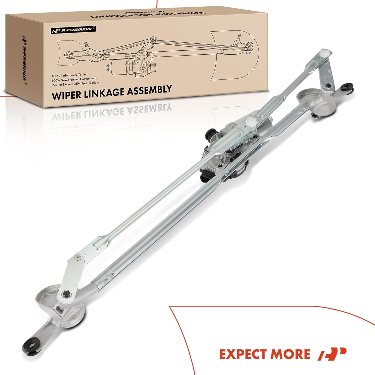 A-Premium Front Windshield Wiper Motor and Linkage Assembly Compatible with Hummer H3 2006-2010, H3T 2009-2010